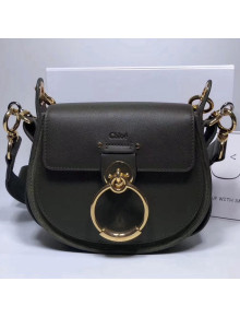 Chloe Small Tess Bag in Shiny & Suede Calfskin Deep Grey 2018