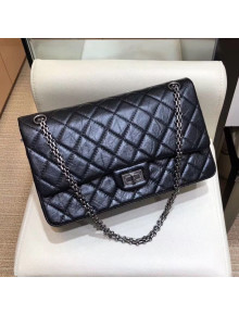 Chanel Aged Calfskin 2.55 Reissue Medium Flap Bag Black/Silver 