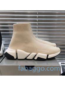 Balenciaga Speed 2.0 Knit Sock Boot Sneakers Light Beige 2020 (For Women and Men)