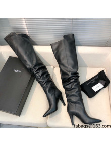 Saint Laurent Betty Over-the-knee Boots in Calfskin Black 2021