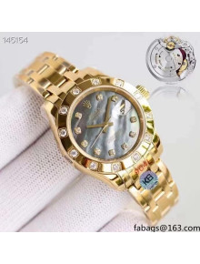 Rolex Pearlmaster Mechanical Watch 34mm for Women Gold 2022 Top Quality