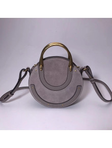 Chloe Small Pixie Bag in Suede & Smooth Calfskin Gray 2017