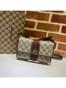 Gucci x Balenciaga Ophidia BB Canvas Mini Bag 680131 Beige 2022