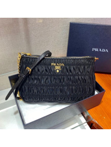 Prada Ruffled Fabric Mini Bag 1BH171 Black 2021