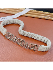 Chanel Lambskin Elastic Belt 20mm AA7695 White 2021