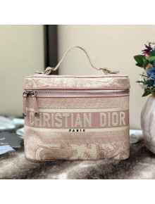 Dior DiorTravel Medium Vanity Case Bag in Pink Toile de Jouy Embroidery 2020