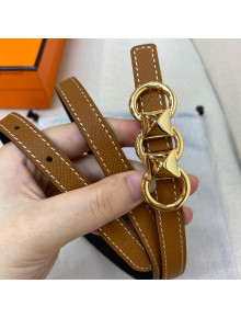 Hermes Mini Constance Reversible Leather Belt 13mm Brown 2021