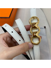 Hermes Mini Constance Reversible Leather Belt 13mm White 2021