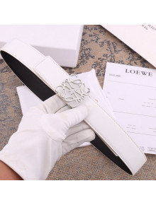 Loewe Grained Calfskin Belt 3.2cm White 2021