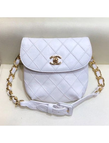 Chanel Vintage Quilted Lambskin Waist/Belt Bag A80063 White 2019