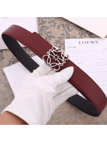 Loewe Grained Calfskin Belt 3.2cm Burgundy 2021