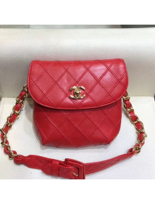 Chanel Vintage Quilted Lambskin Waist/Belt Bag A80063 Red 2019