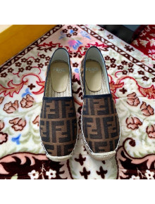 Fendi FF Canvas Flat Espadrilles Brown 2020