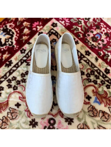 Fendi FF Canvas Flat Espadrilles White 2020