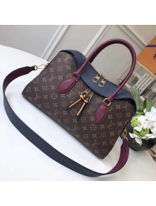 Louis Vuitton Monogram Canvas/Cafskin Tuileries Top Handle Bag M43439 Marine Bordeaux 2017