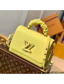 Louis Vuitton Twist MM Top Handle Shoulder Bag in Taurillon Leather M58688 Yellow 2021