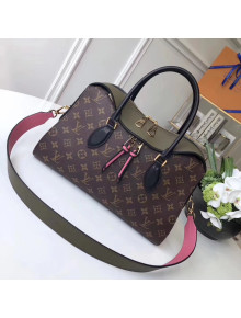 Louis Vuitton Monogram Canvas/Cafskin Tuileries Top Handle Bag M41455 Khaki 2017