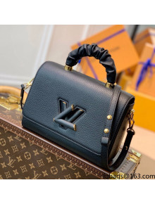 Louis Vuitton Twist MM Top Handle Shoulder Bag in Taurillon Leather M58688 Black 2021