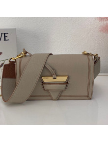 Loewe Barcelona Medium Bag in Grained Calfskin Light Grey 2021