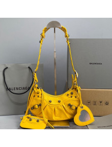 Balenciaga Le Cagole Lambskin XS Shoulder Bag Yellow/Aged Silver 2021