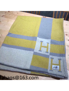 Hermes Cashmere Blanket 135x165cm Camel Yellow 2021 21100786