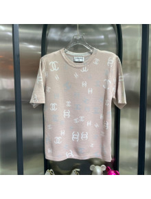 Chanel Knit T-Shirt Dusty Pink 2022 031247