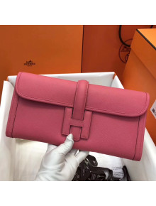 Hermes Jige Elan 29 Epsom Leather Clutch Bag Peach 2019