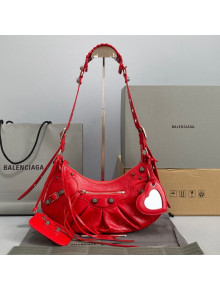 Balenciaga Le Cagole Lambskin Small Shoulder Bag Red/Aged Silver 2021