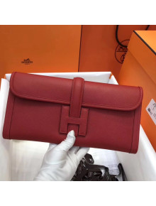 Hermes Jige Elan 29 Epsom Leather Clutch Bag Red 2019