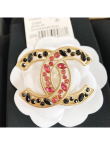 Chanel Stone CC Brooch A88429 Black/Pink 2020