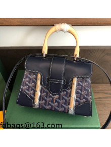 Goyard Saigon Structure PM/Mini Top Handle Bag Navy Blue 2021