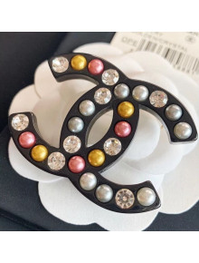 Chanel Stone CC Brooch A88429 Black/Multicolor 2020