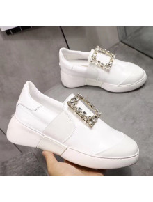 Roger Vivier Viv' Skate RV Broche Slip Ons Sneakers White 2020