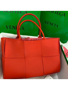 Bottega Veneta Arco Tote Bag in Maxi-Woven Lambskin Red 2020 614486