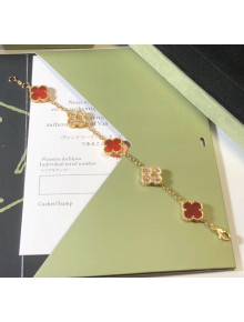 Van Cleef & Arpels Crystal Clovers Bracelet 39 Red 2020