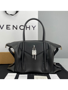 Givenchy Medium Antigona Lock Bag in Box Leather Black/Silver 2021