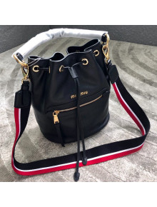 Miu Miu Leather Bucket Bag 5BE027 Black 2018