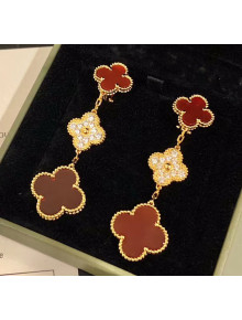 Van Cleef & Arpels Three Clovers Earrings With Crystal 2061214 Red 2020