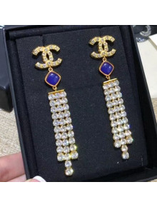 Chanel Tassel Earrings AB3866 Crystal/Blue/Gold 63 2020