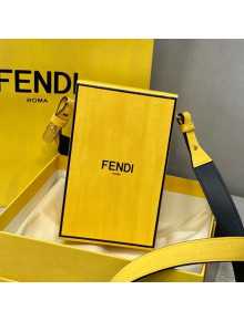 Fendi Wood and Leather Vertical Box Mini Bag Yellow 2021