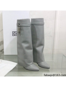 Givenchy Shark Lock Pant Boots in Smooth Box Calfskin Leather Grey 2021