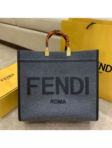 Fendi Large Sunshine Shopper Tote Bag in Grey Flannel 2020