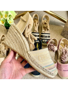 Dior Granville Wedge Espadrilles Multicolor Metallic Thread Embroidered Cotton 2021