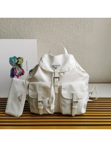 Prada Medium Nylon Backpack 1BZ811 White 2021