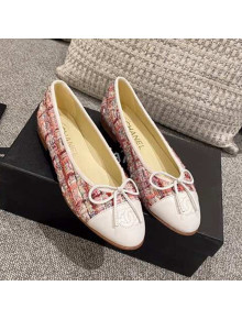 Chanel Tweed & Leather Ballerinas Red/White 2021 112288