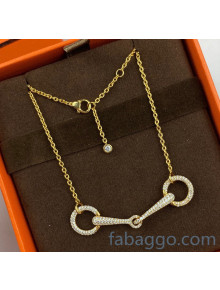 Hermes Crystal Necklace HN2081407 Gold 2020