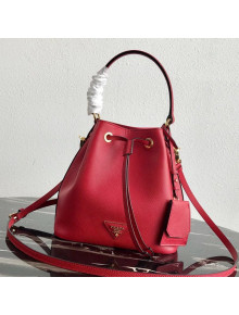 Prada Saffiano Leather Bucket Bag 1BE032 Red 2019