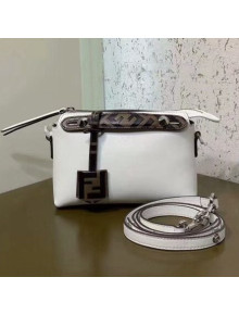 Fendi Leather Boston By The Way Mini Bag with FF Motif White 2019