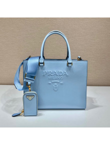 Prada Medium Saffiano Leather Handbag 1BA337 Blue 2022