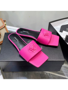 Versace Lambskin Flat Side Sandals Dark Pink 2022 032638